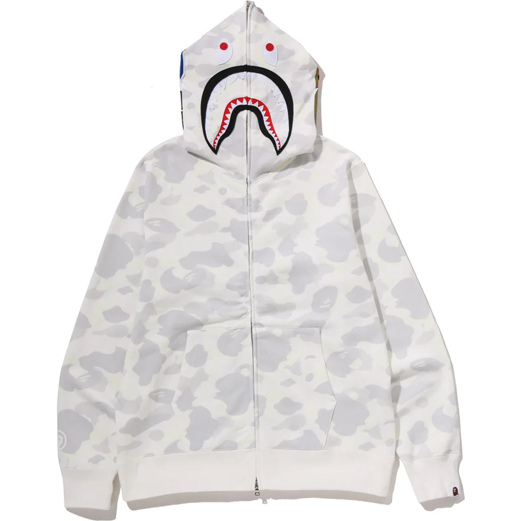 CITY CAMO SHARK REGULAR FIT FULL ZIP HOODIE MENS White