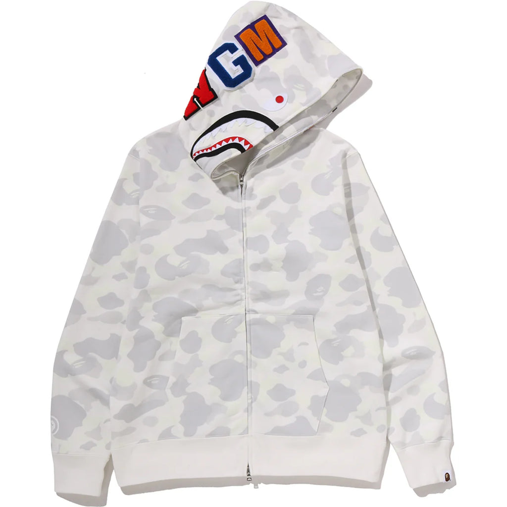 CITY CAMO SHARK REGULAR FIT FULL ZIP HOODIE MENS White