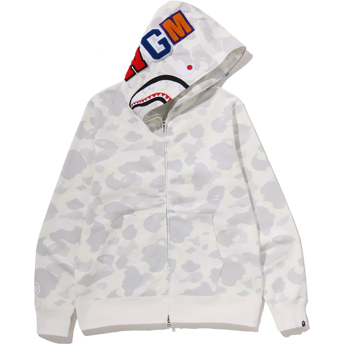 CITY CAMO SHARK REGULAR FIT FULL ZIP HOODIE MENS White