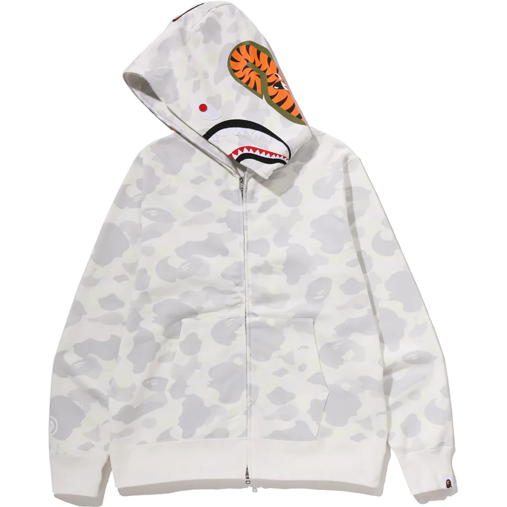CITY CAMO SHARK REGULAR FIT FULL ZIP HOODIE MENS White