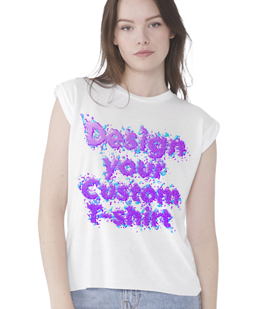 Ladies Flowy Rolled Cuff Muscle T-Shirt