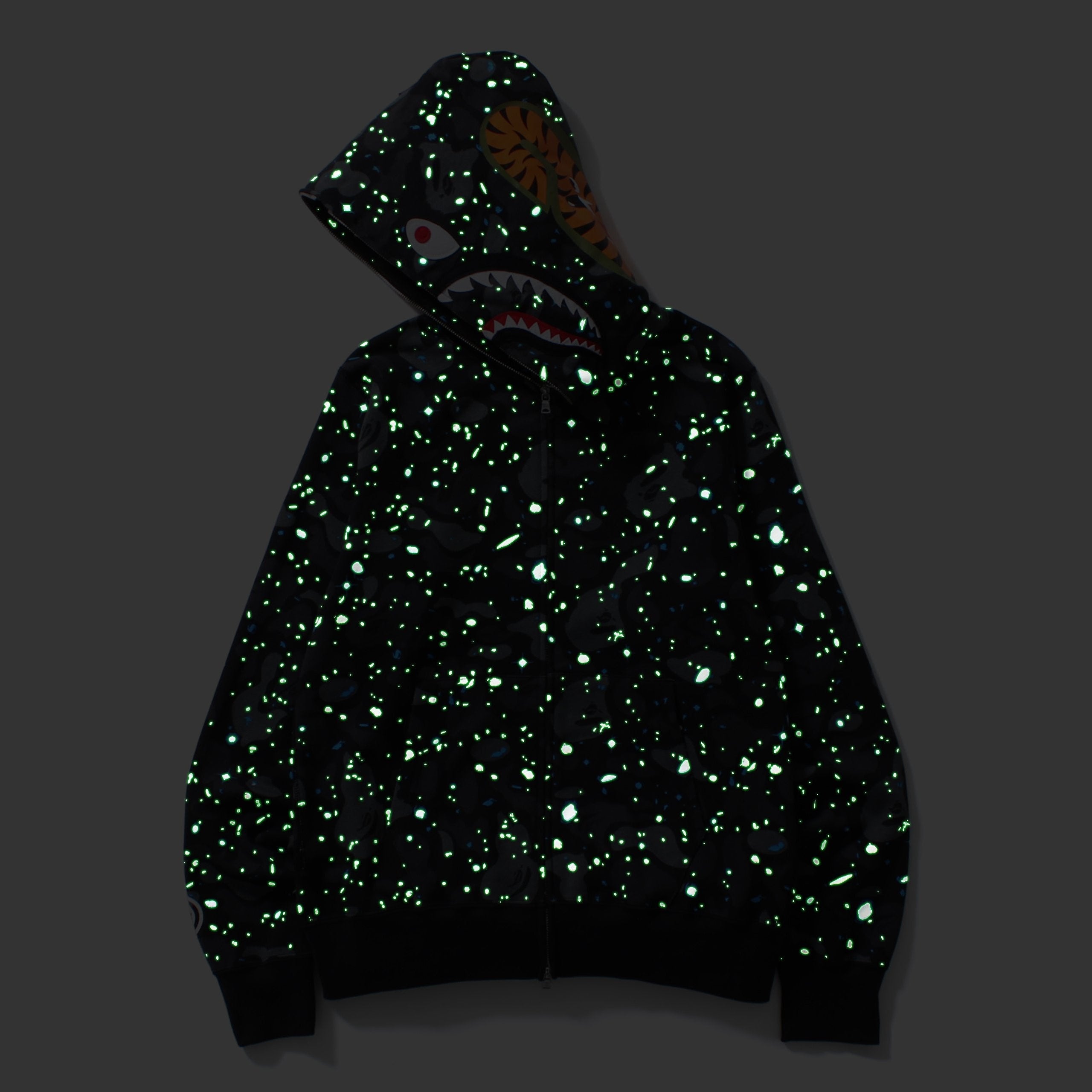 SPACE CAMO SHARK FULL ZIP HOODIE