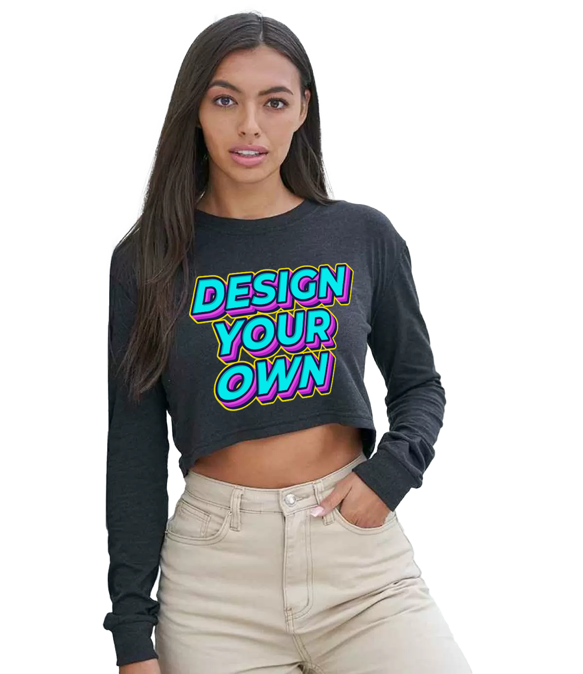Long sleeve cropped t-shirt