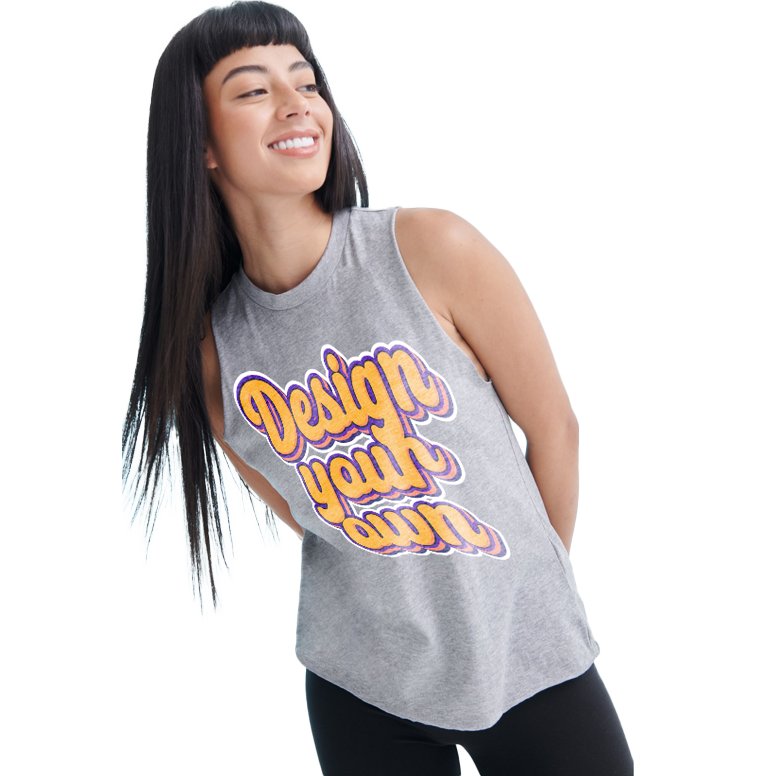 Ladies high neck cotton workout vest