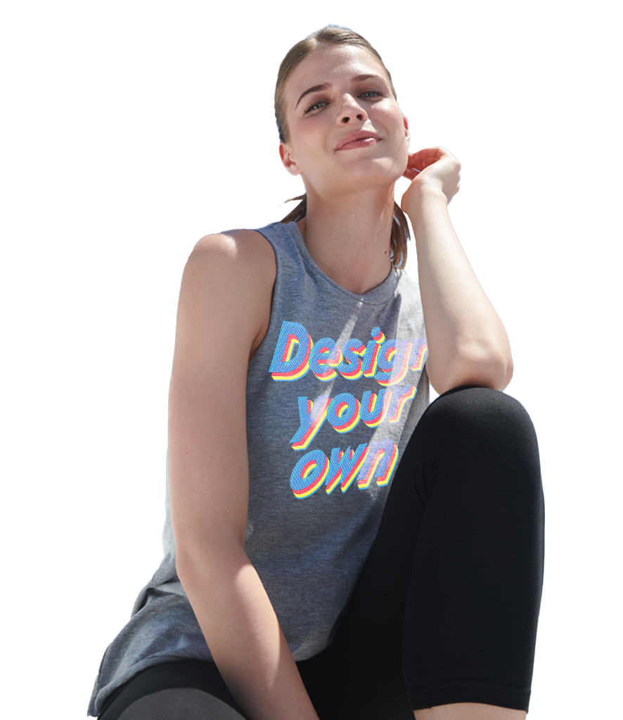 Ladies high neck cotton workout vest