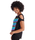 Ladies relaxed shoulder reveal t-shirt