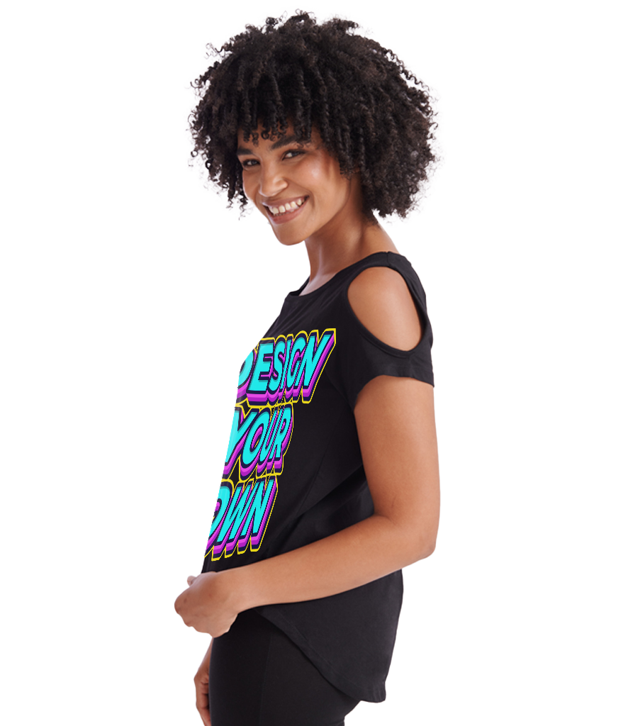 Ladies relaxed shoulder reveal t-shirt