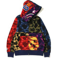 MIX CAMO CRAZY FULL ZIP SHARK HOODIE