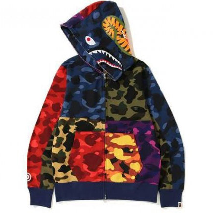 MIX CAMO CRAZY FULL ZIP SHARK HOODIE