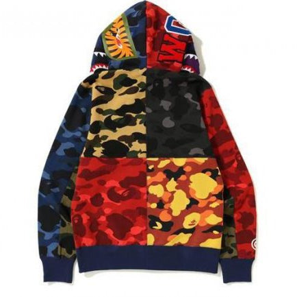 MIX CAMO CRAZY FULL ZIP SHARK HOODIE
