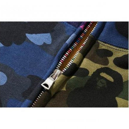 MIX CAMO CRAZY FULL ZIP SHARK HOODIE